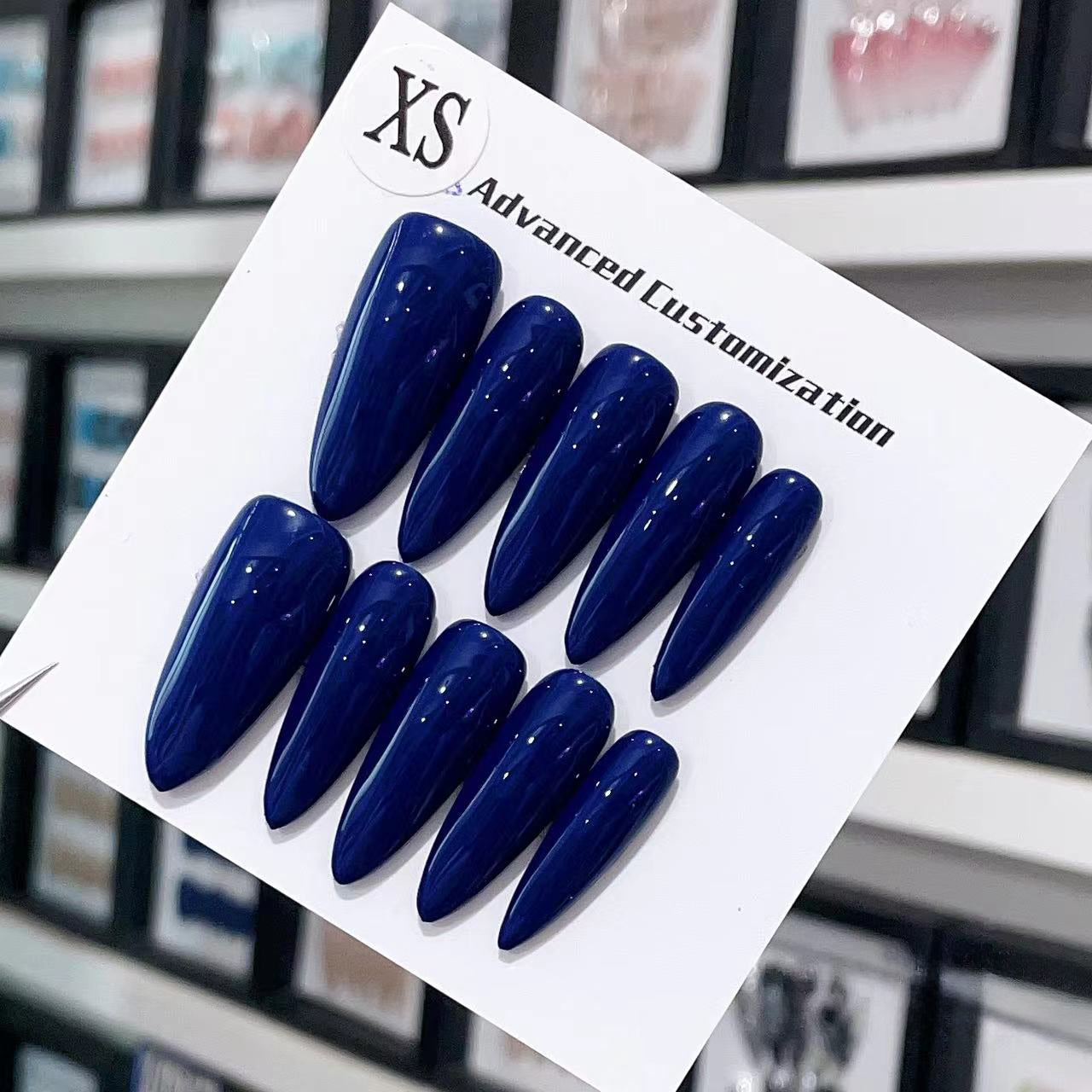 Navy Blue Classic Handmade Press On Nails - Arcanus Nails