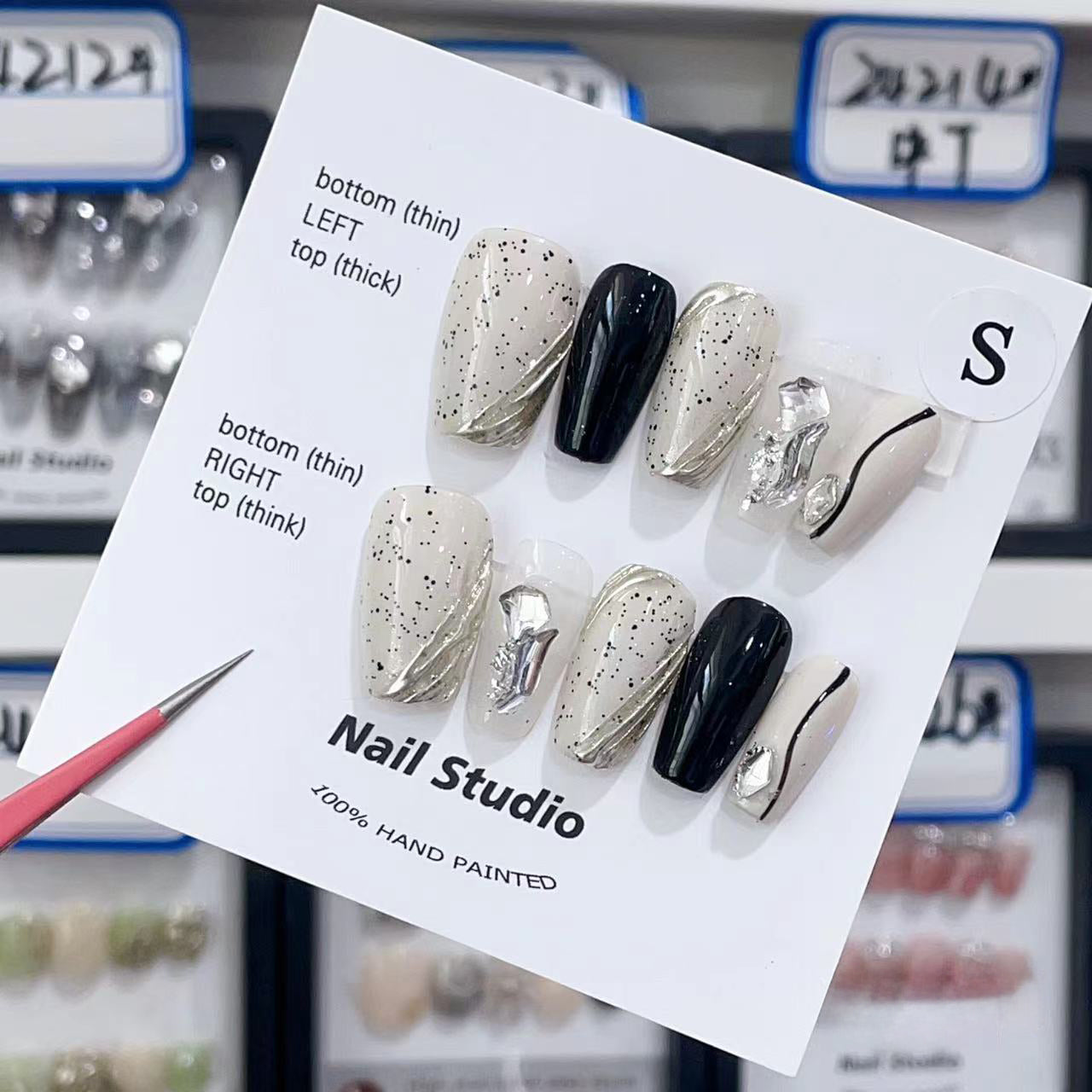 Obsidian Sands Handmade Press On Nails - Arcanus Nails