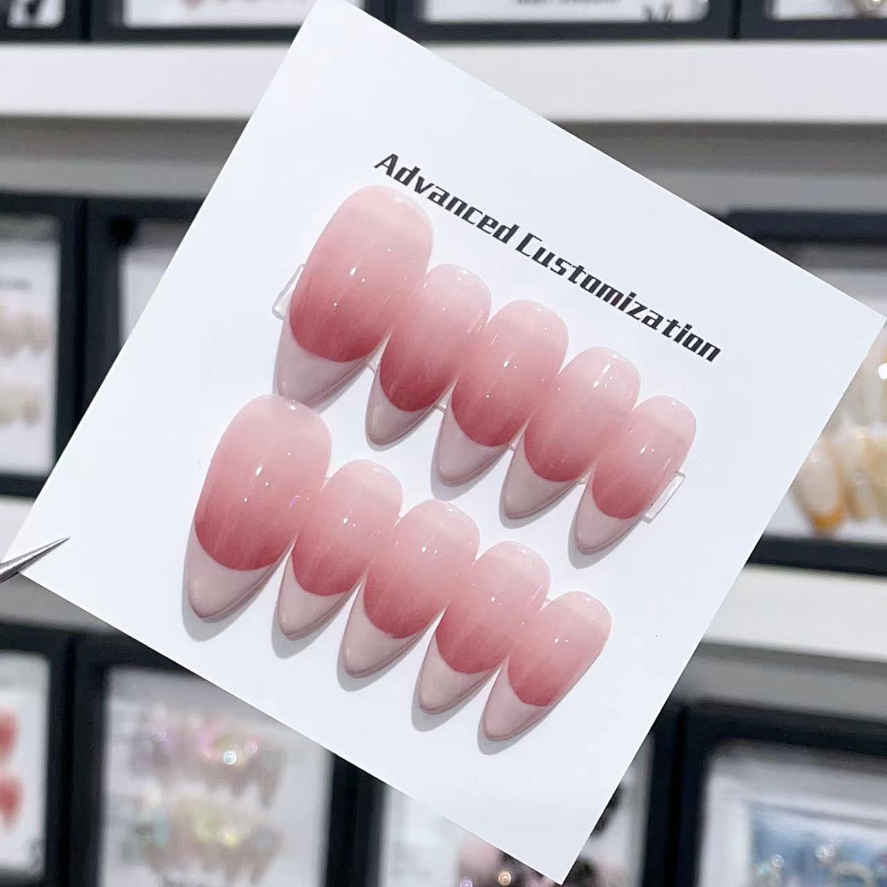 Blush Ombre Handmade Press On Nails - Arcanus Nails