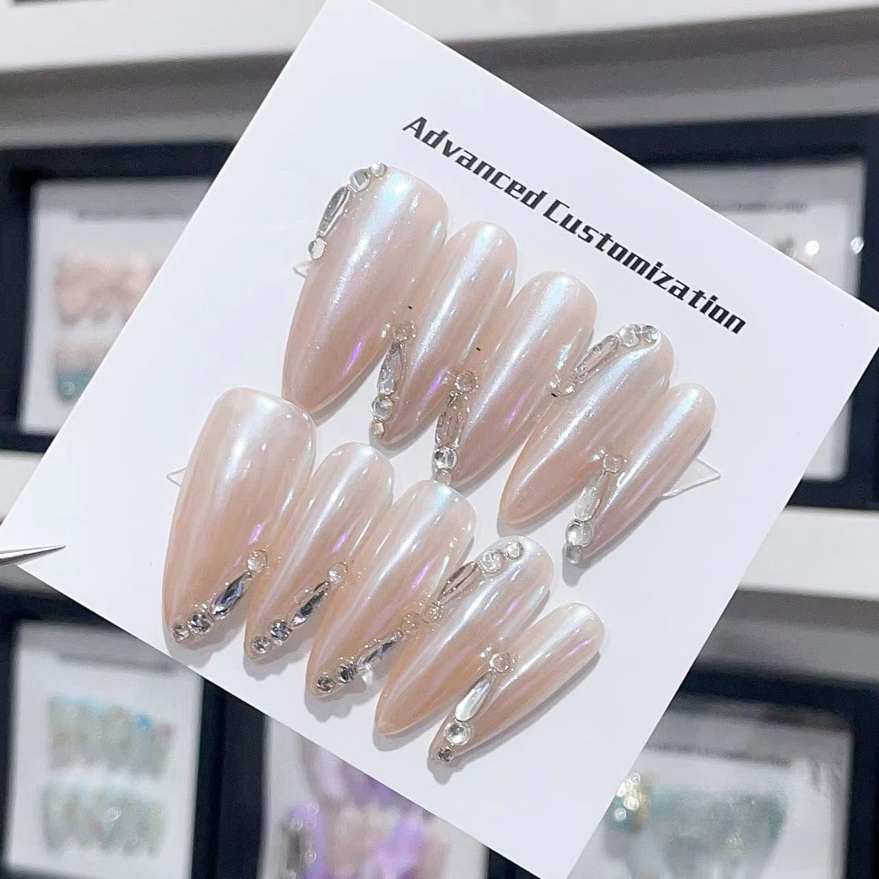 Diamond Veil Handmade Press On Nails - Arcanus Nails