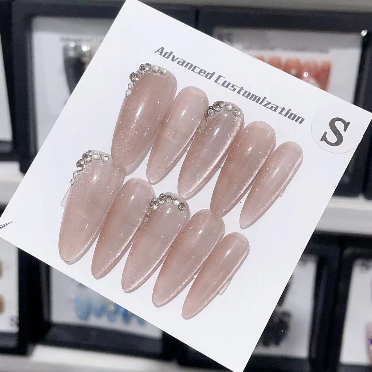 Rosé Glimmer Handmade Press On Nails - Arcanus Nails