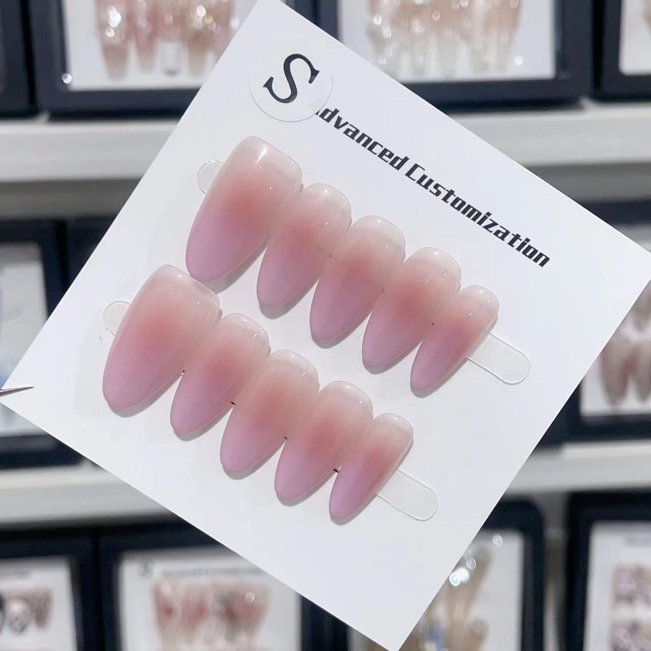 Blushing Dusk Handmade Press On Nails - Arcanus Nails