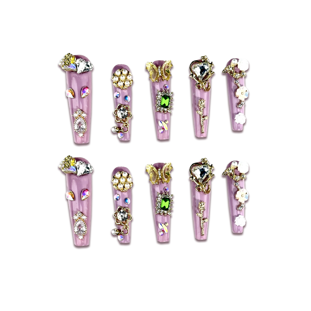 Violet Veil Handmade Press On Nails - Arcanus Nails