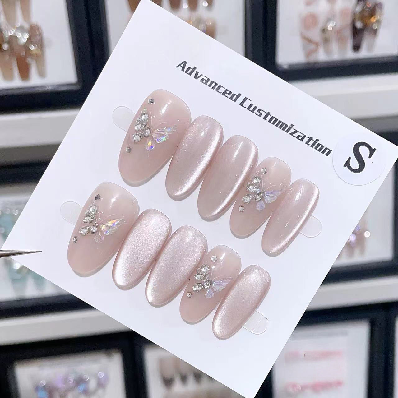 Petal Glimmer Handmade Press On Nails - Arcanus Nails
