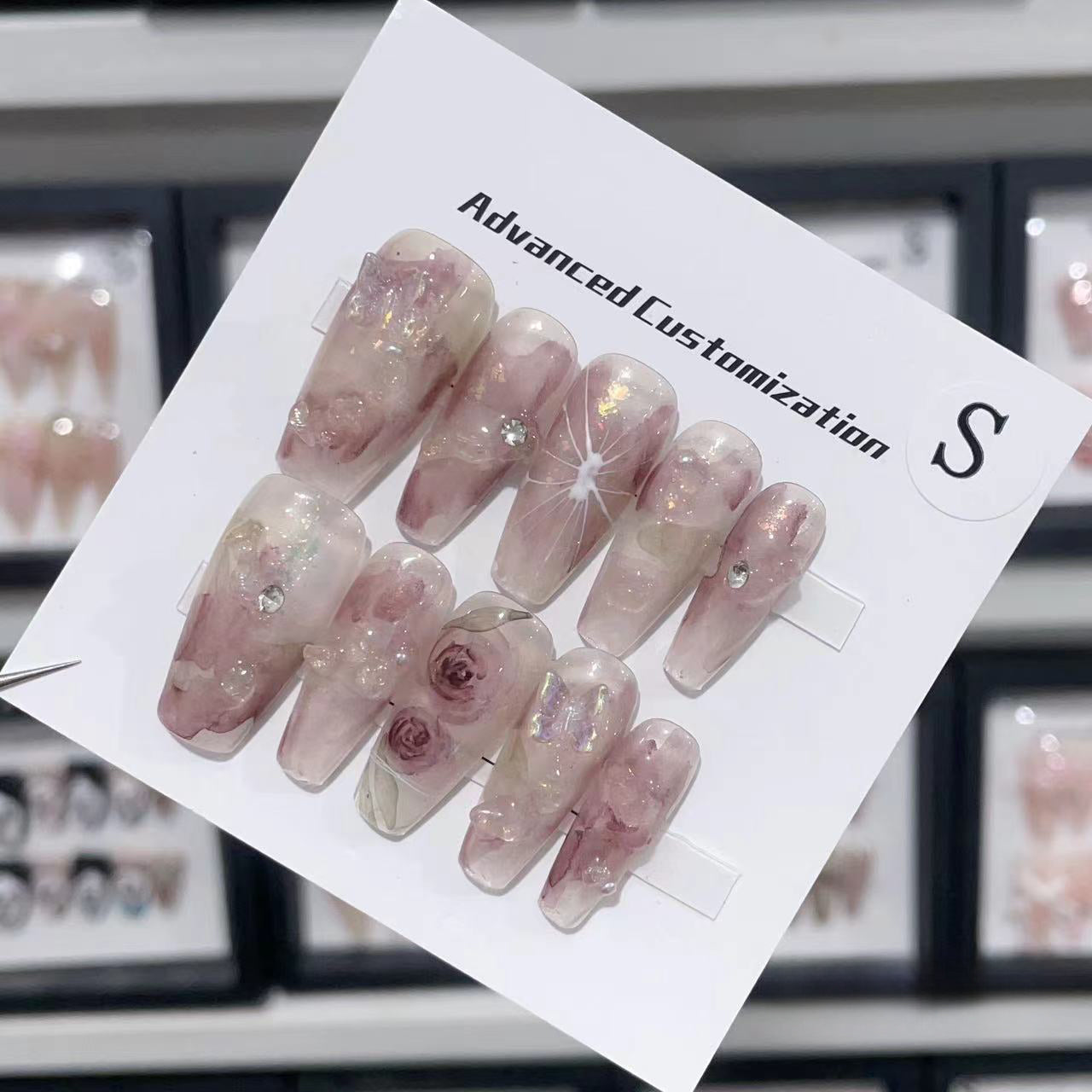 Blossom Serenity Handmade Press On Nails - Arcanus Nails