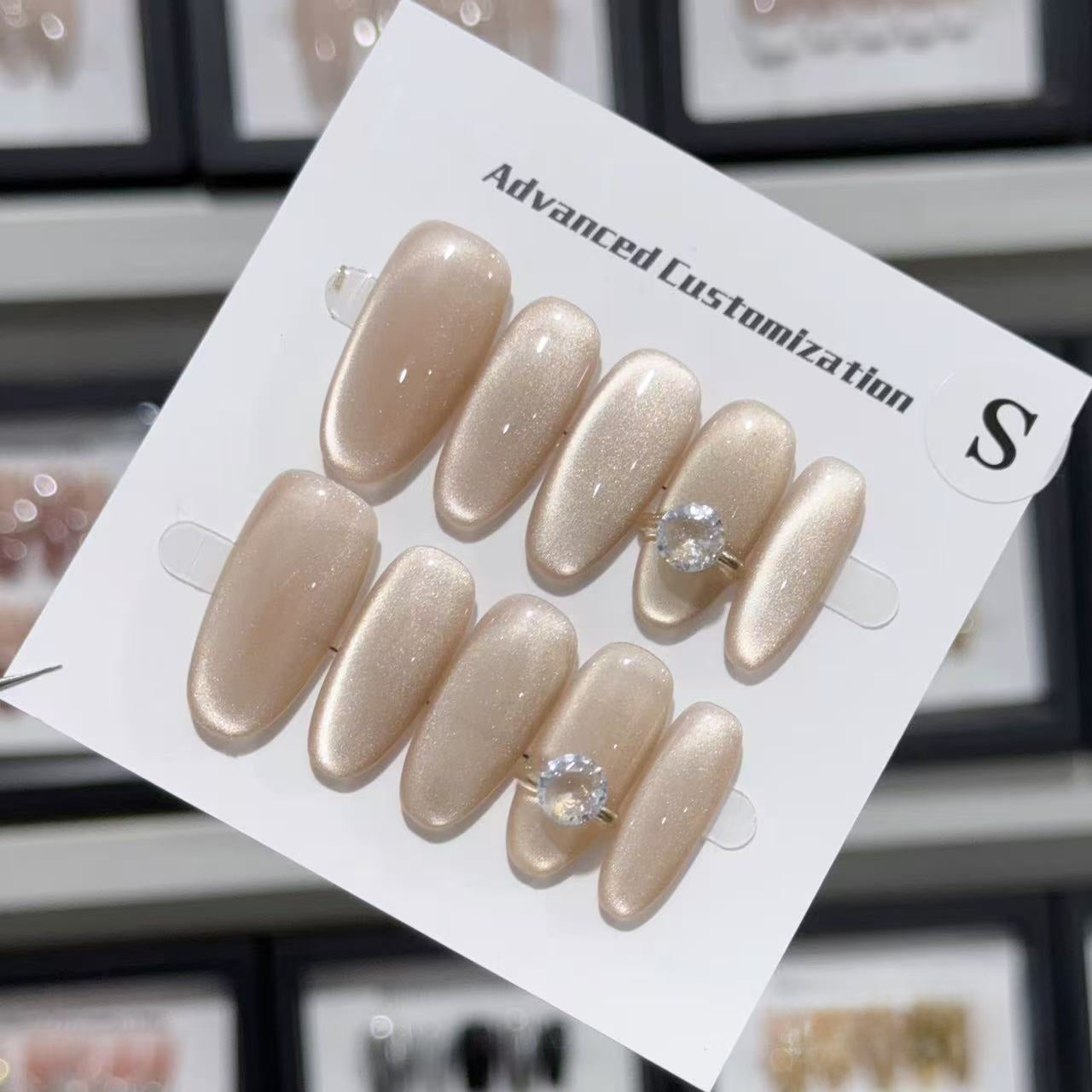 Champagne Elegance Handmade Press On Nails - Arcanus Nails
