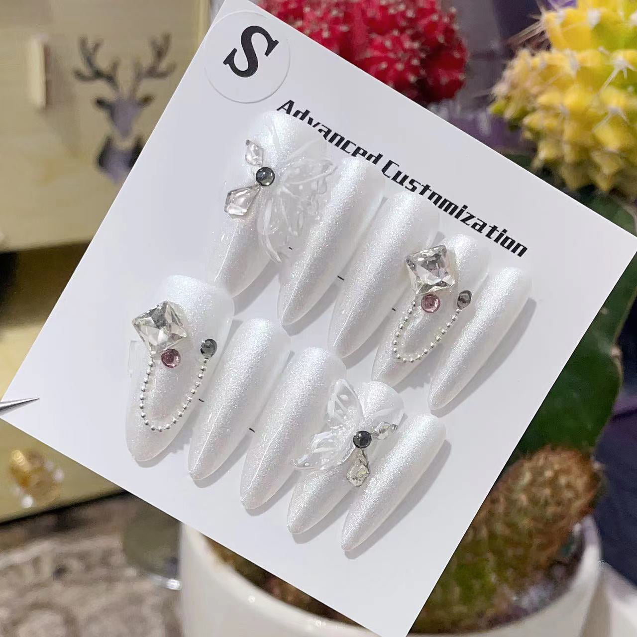 Snow Queen Elegance Handmade Press On Nails - Arcanus Nails