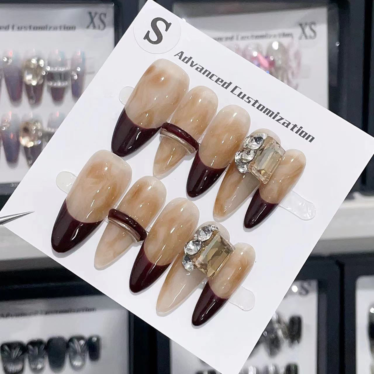 Cappuccino Elegance Handmade Press On Nails - Arcanus Nails