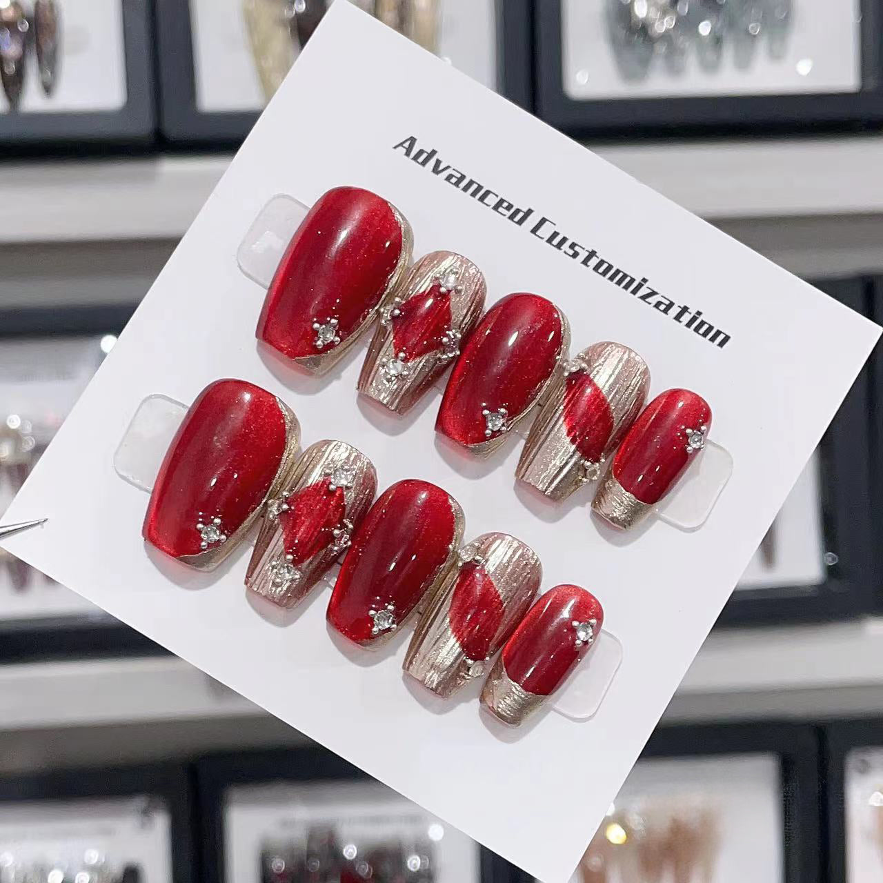 Ruby Radiance Handmade Press On Nails - Arcanus Nails