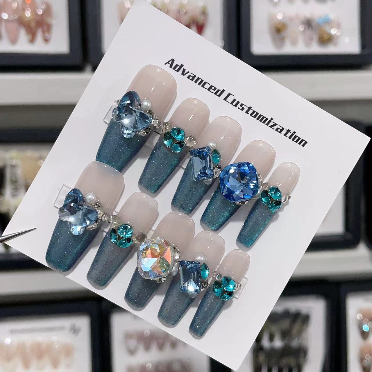 Sapphire Reverie Handmade Press On Nails - Arcanus Nails