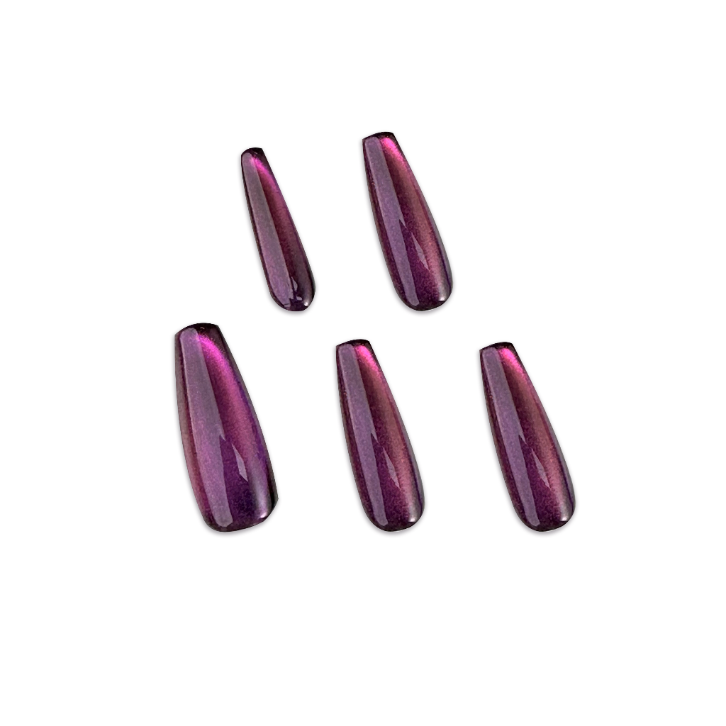 Purple Cat‘s Eye Handmade Press On Nails - Arcanus Nails