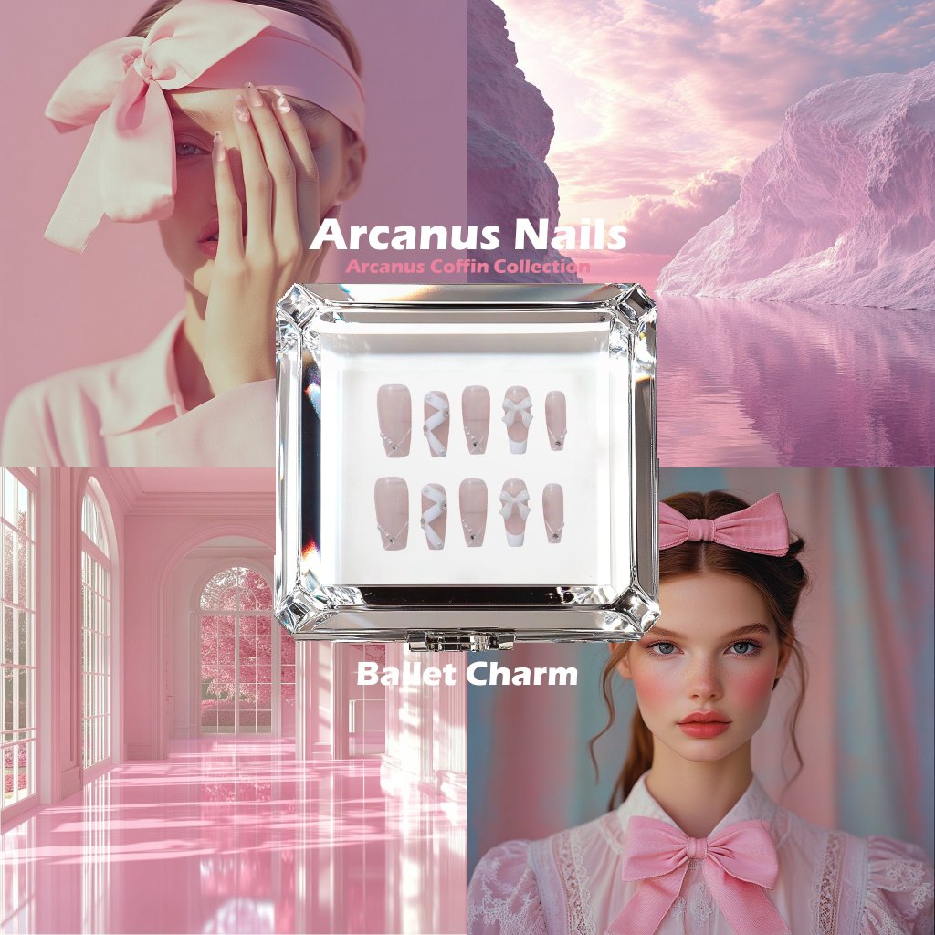 Ballet Charm Handmade Press On Nails - Arcanus Nails