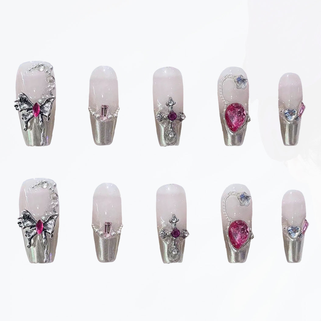 Baroque Ruby Majesty Handmade Press On Nails - Arcanus Nails