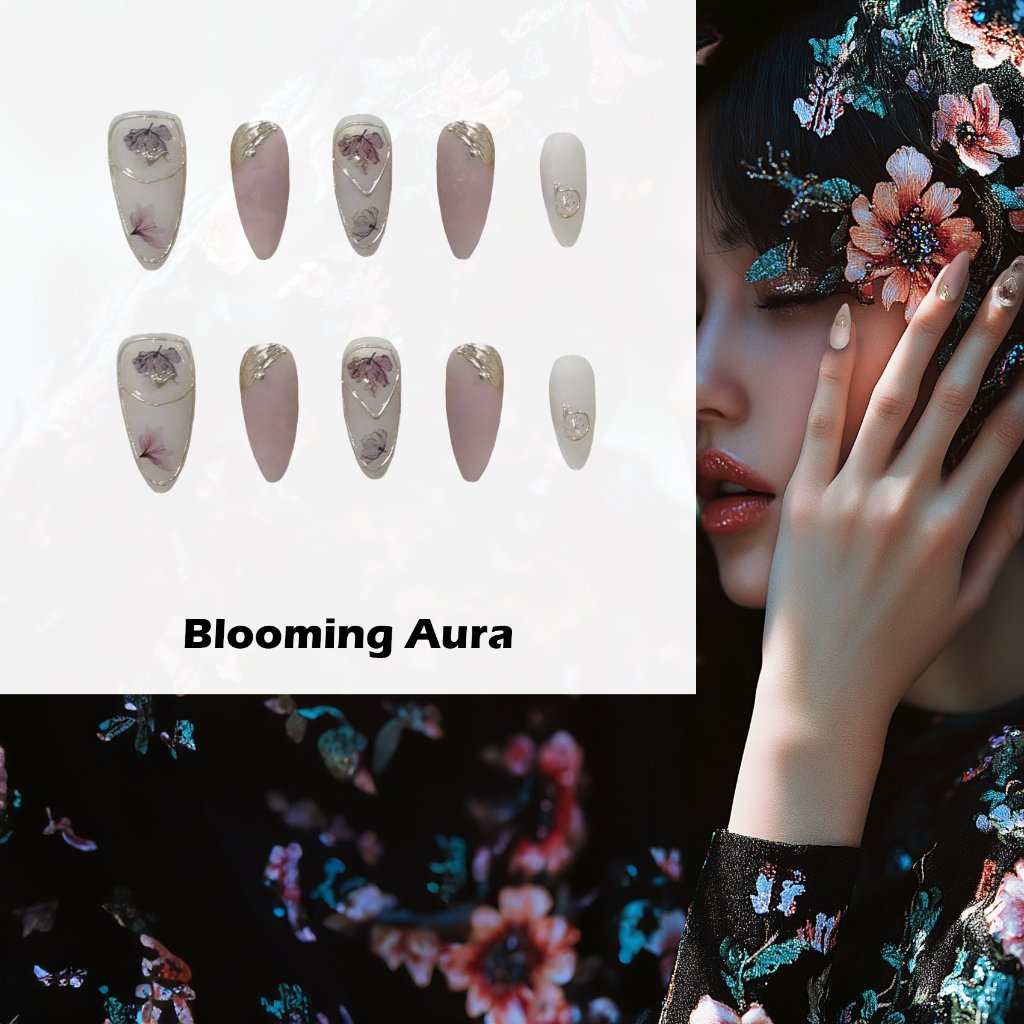 Blooming Aura Handmade Press On Nails - Arcanus Nails
