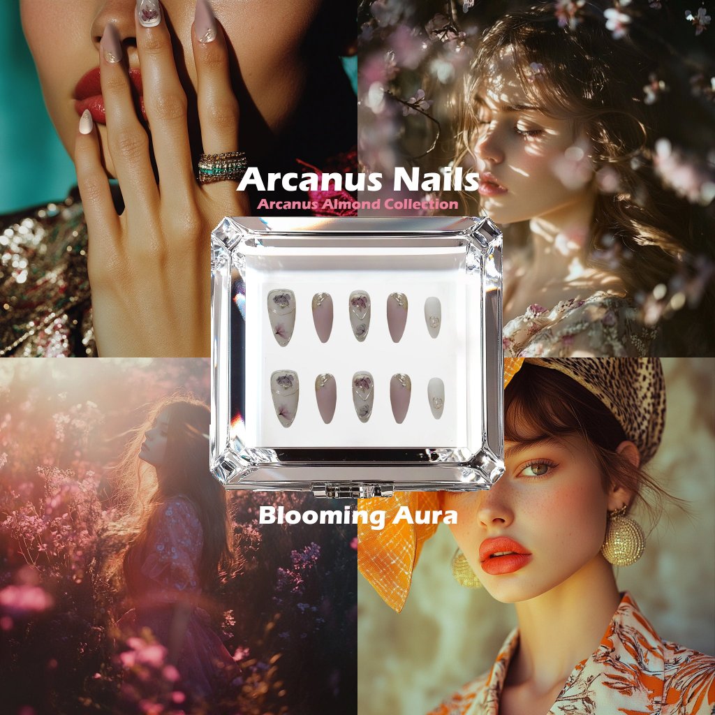 Blooming Aura Handmade Press On Nails - Arcanus Nails