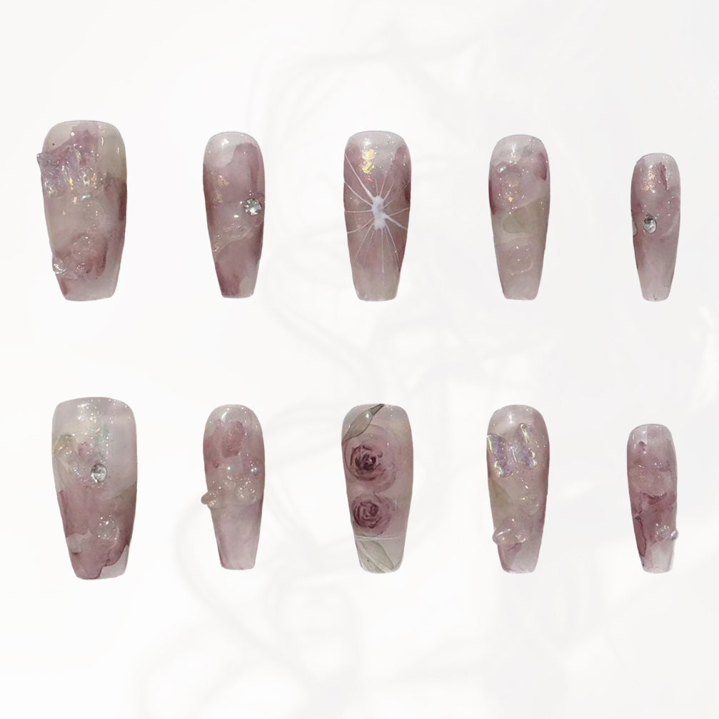 Blossom Serenity Handmade Press On Nails - Arcanus Nails