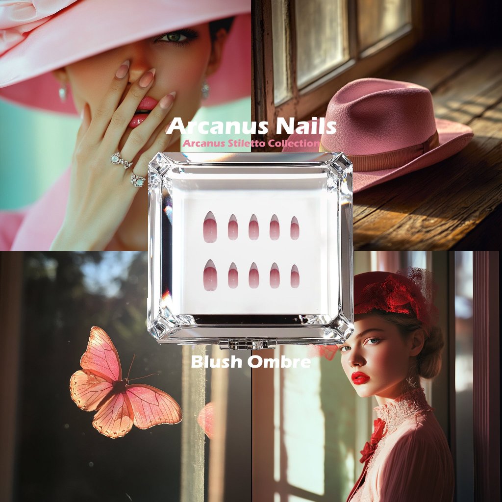 Blush Ombre Handmade Press On Nails - Arcanus Nails