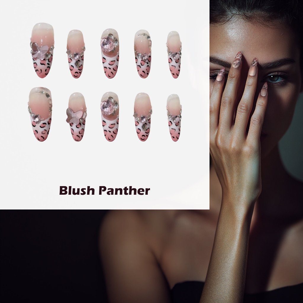 Blush Panther Handmade Press On Nails - Arcanus Nails