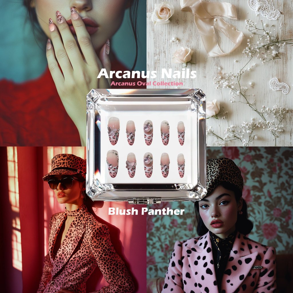 Blush Panther Handmade Press On Nails - Arcanus Nails