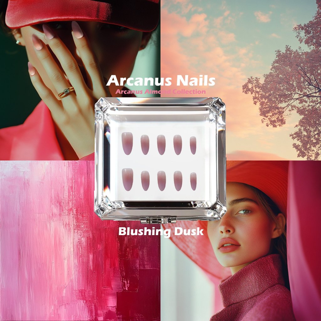 Blushing Dusk Handmade Press On Nails - Arcanus Nails