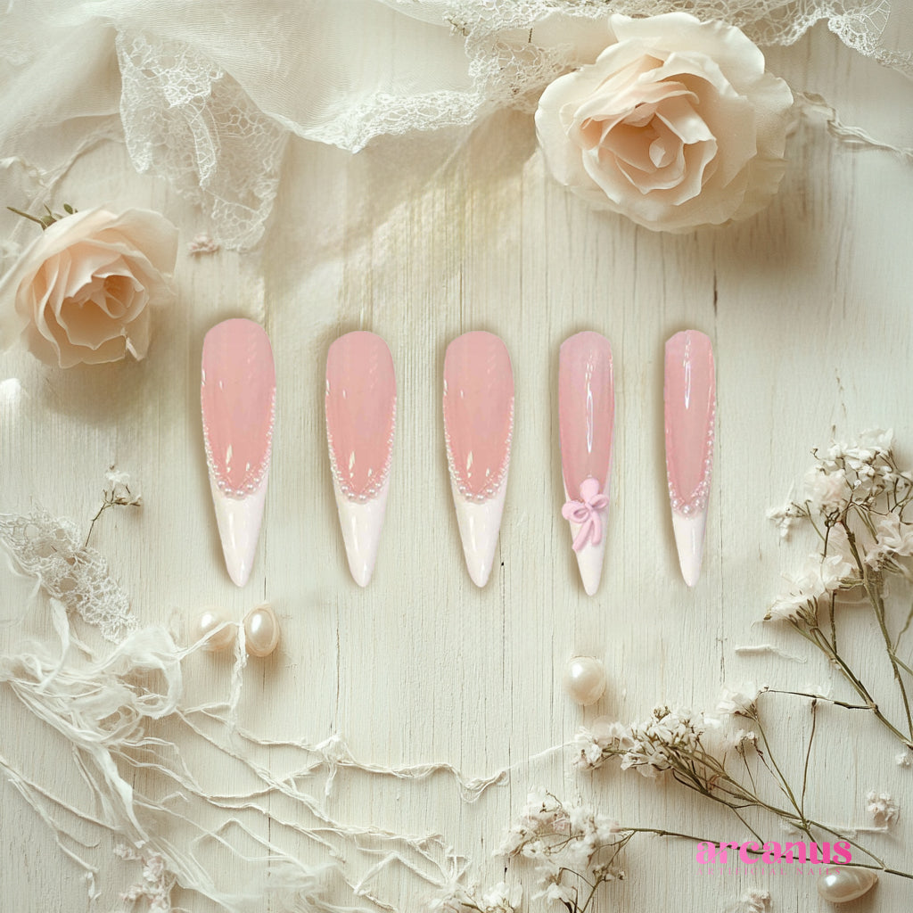 Pink Blossom Delight Handmade Press On Nails - Arcanus Nails