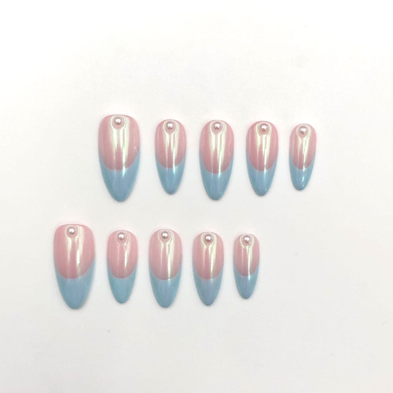 Iridescent Blossom Handmade Press On Nails - Arcanus Nails