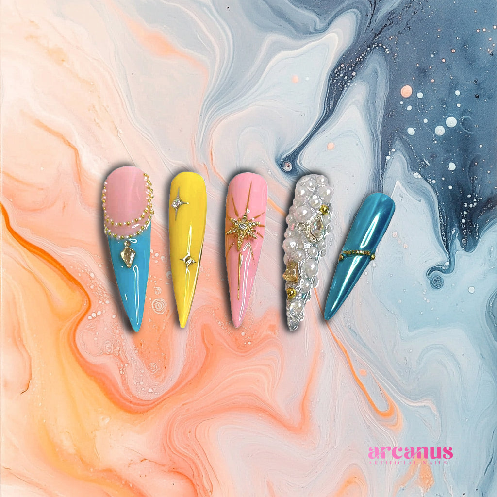 Celestial Dreams Handmade Press On Nails - Arcanus Nails