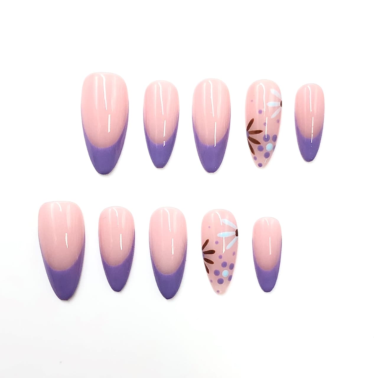 Lavender Bloom Bliss Handmade Press On Nails - Arcanus Nails