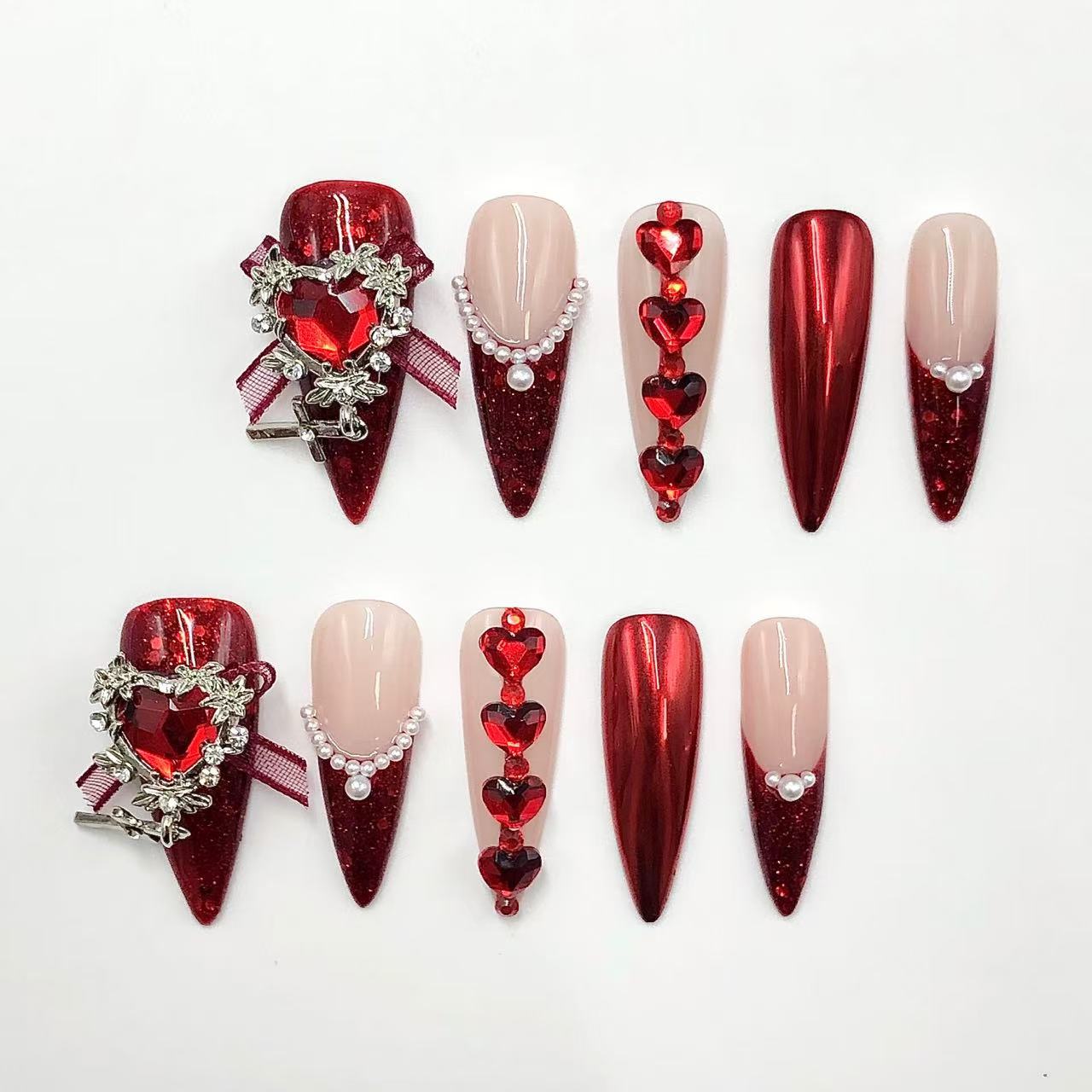 Ruby Reverie Handmade Press On Nails - Arcanus Nails