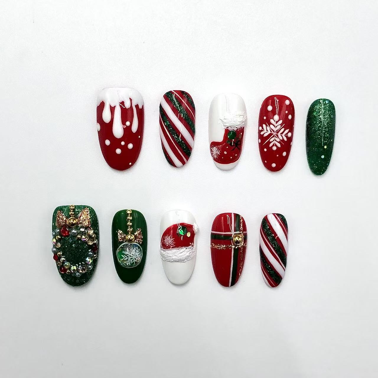 Holiday Splendor Handmade Press On Nails - Arcanus Nails