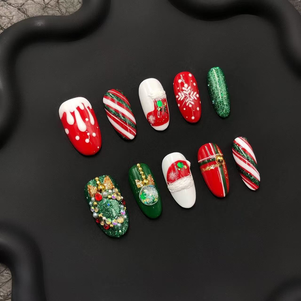Holiday Splendor Handmade Press On Nails - Arcanus Nails