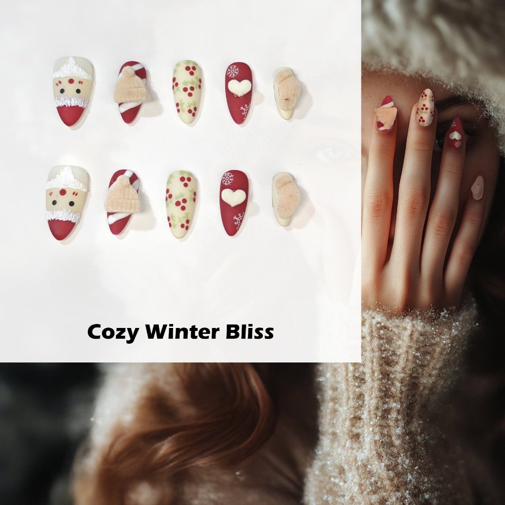 Cozy Winter Bliss Handmade Press On Nails - Arcanus Nails