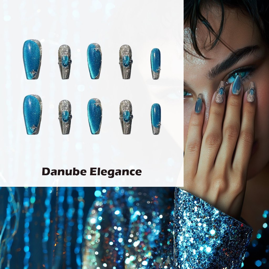Danube Elegance Handmade Press On Nails - Arcanus Nails