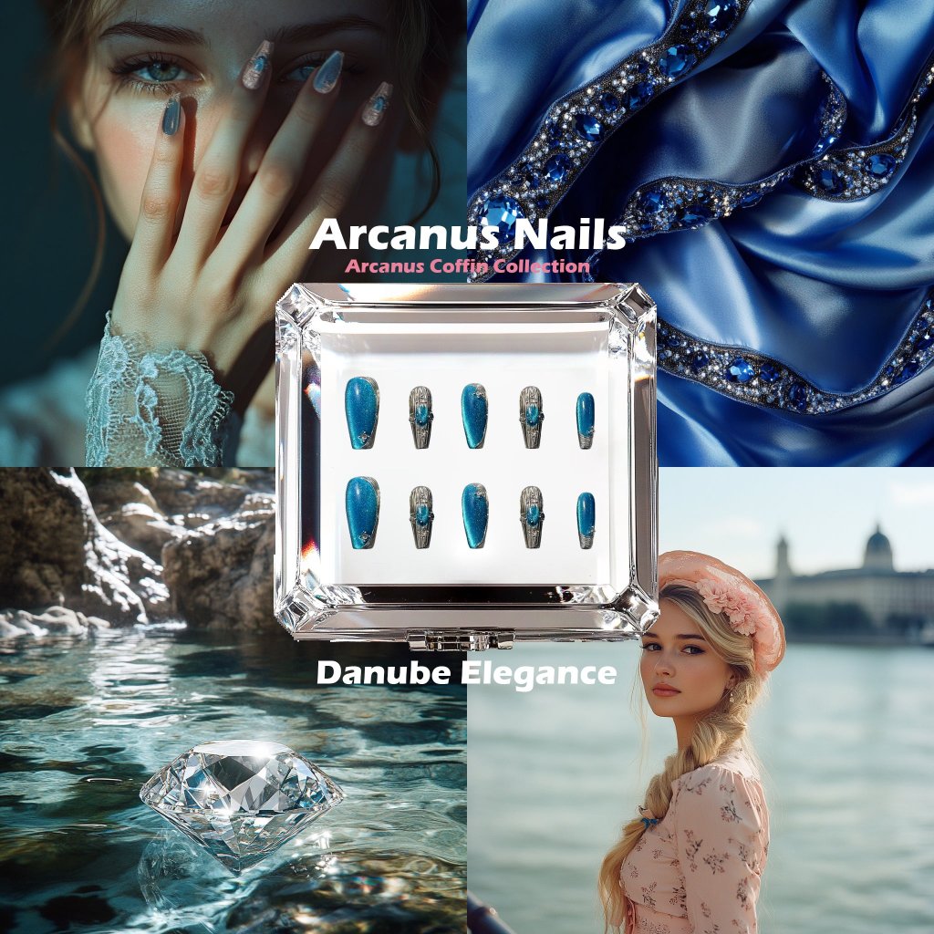 Danube Elegance Handmade Press On Nails - Arcanus Nails