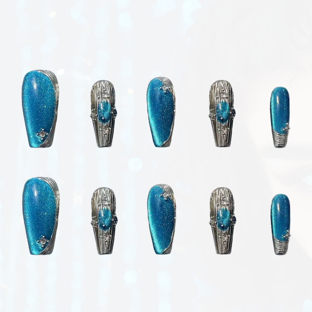 Danube Elegance Handmade Press On Nails - Arcanus Nails