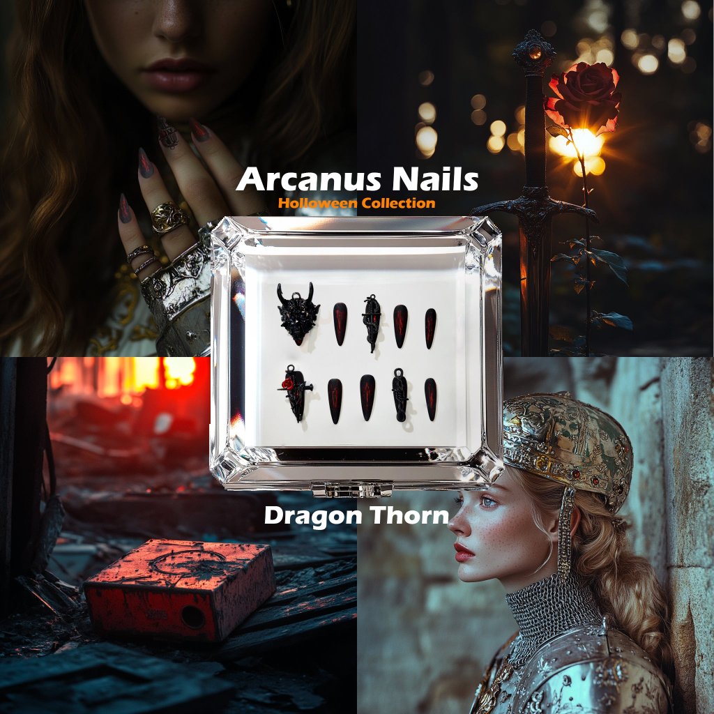 Dragon Thorn Handmade Press On Nails - Arcanus Nails
