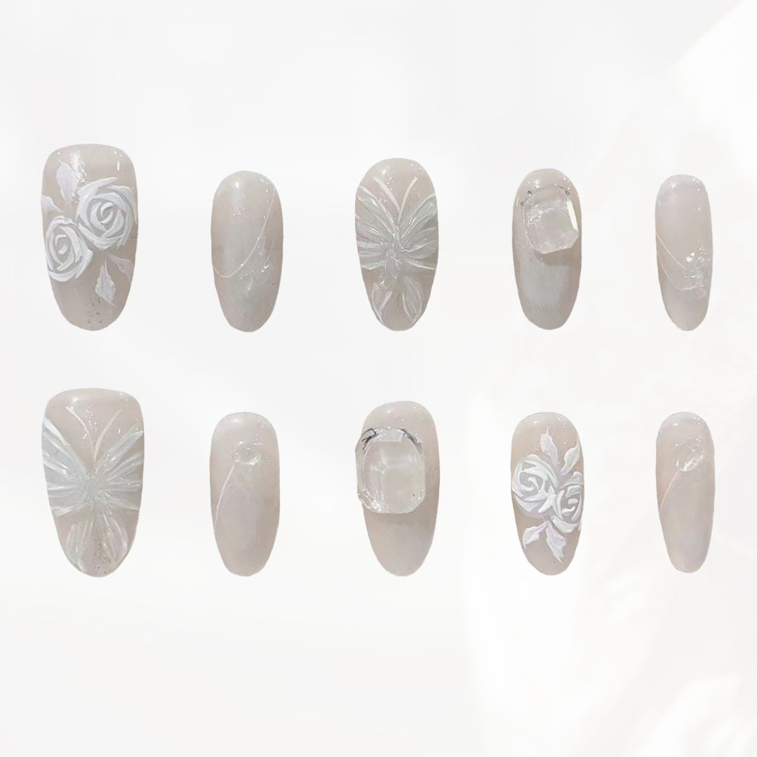 Ethereal Grace Handmade Press On Nails - Arcanus Nails