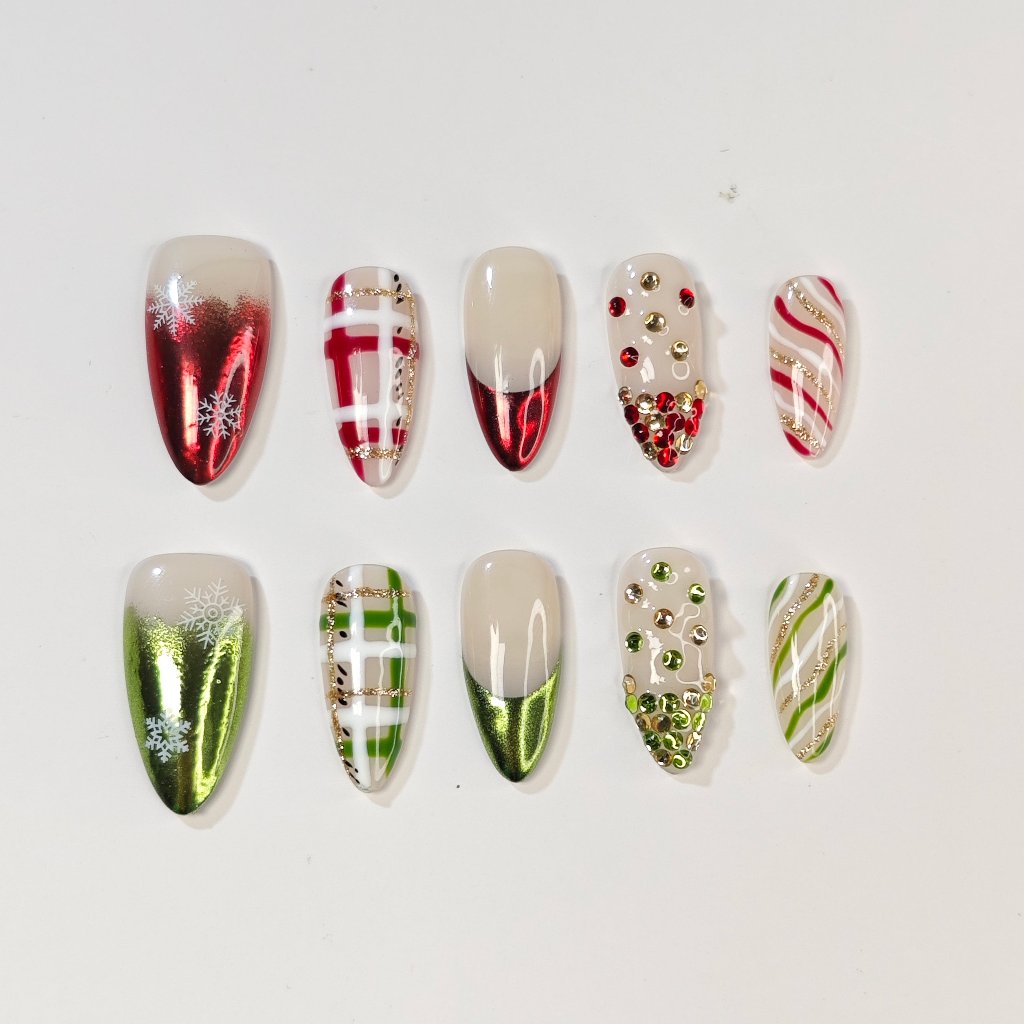 Evergreen Elegance Handmade Press On Nails - Arcanus Nails