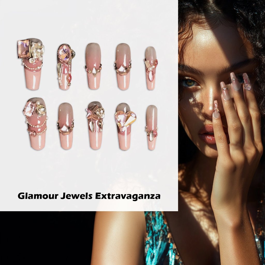 Glamour Jewels Extravaganza Handmade Press On Nails - Arcanus Nails