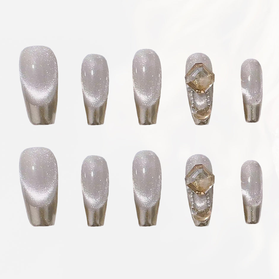 Golden Mist Glamour Handmade Press On Nails - Arcanus Nails