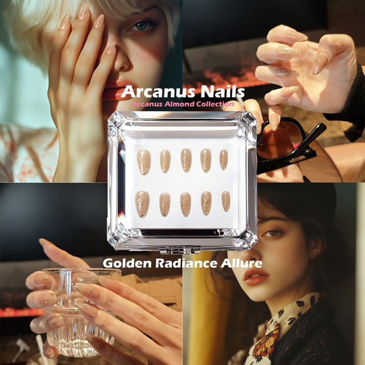 Golden Radiance Allure Handmade Press On Nails - Arcanus Nails