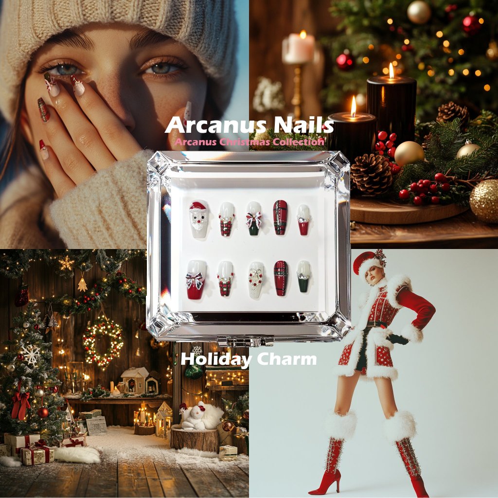 Holiday Charm Handmade Press On Nails - Arcanus Nails