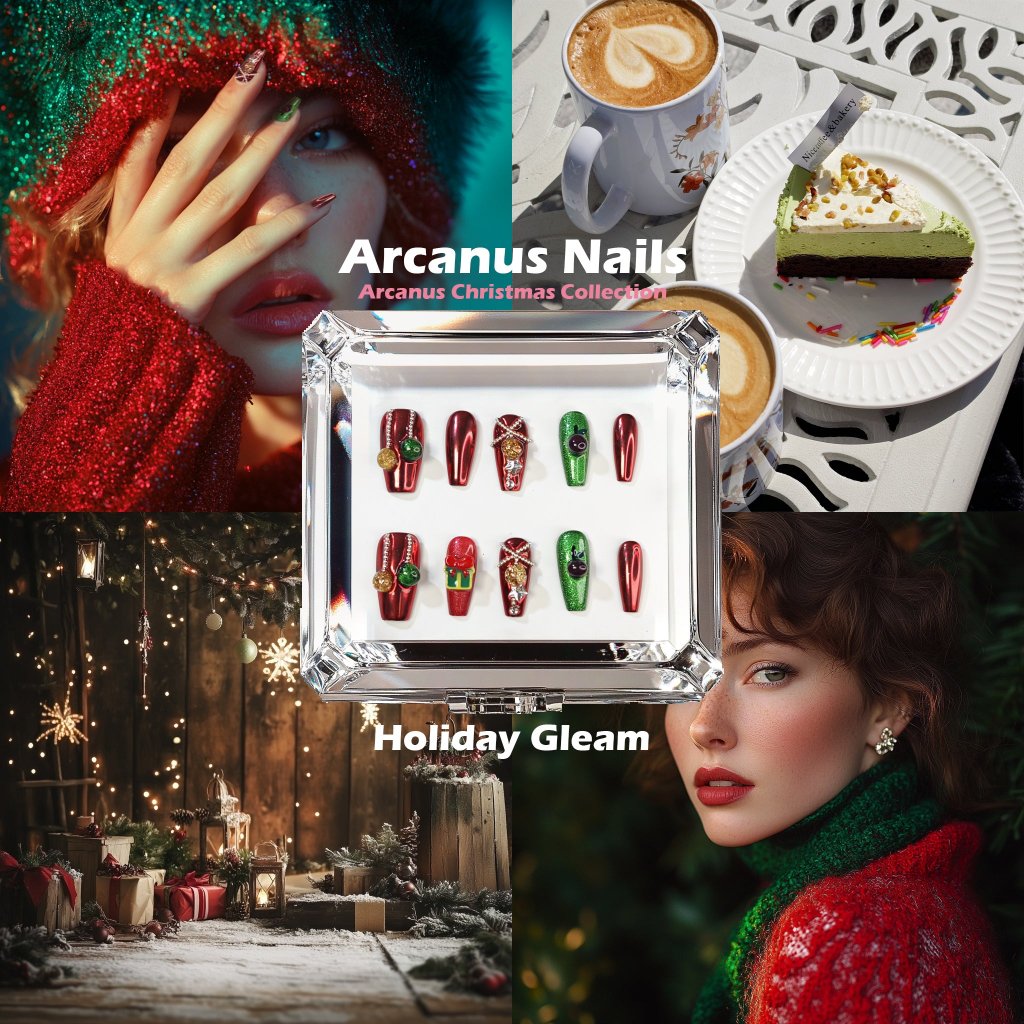 Holiday Gleam Handmade Press On Nails - Arcanus Nails