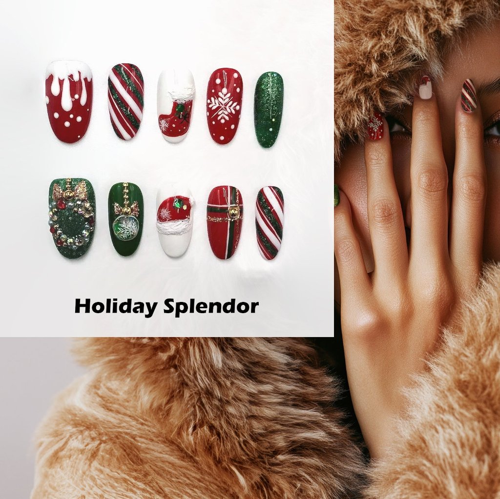 Holiday Splendor Handmade Press On Nails - Arcanus Nails