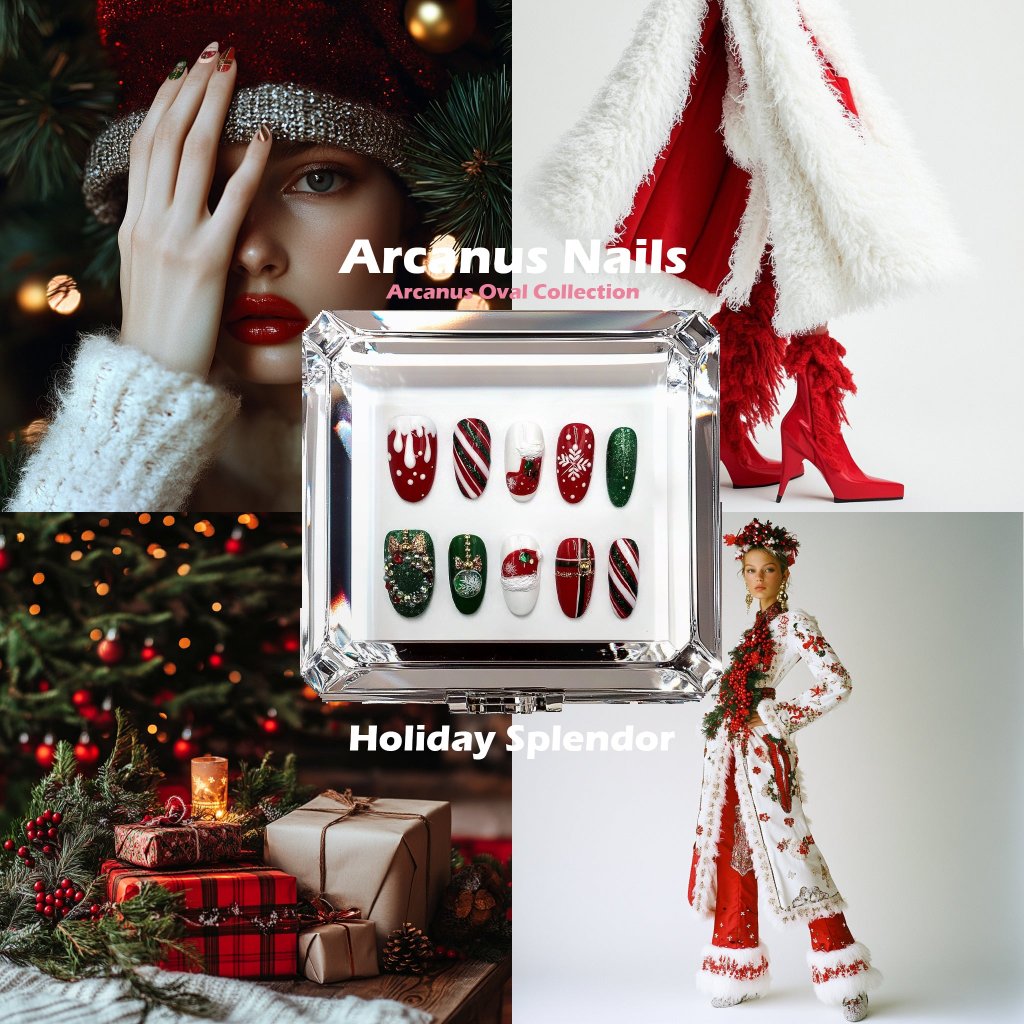 Holiday Splendor Handmade Press On Nails - Arcanus Nails