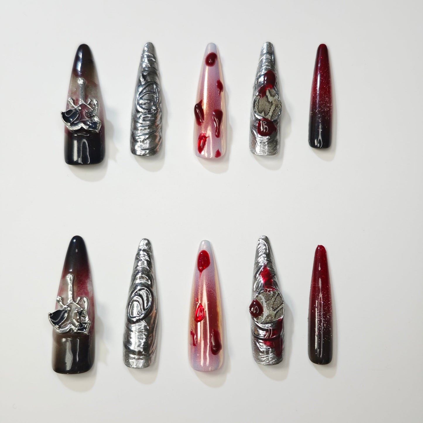 Vampire's Embrance Handmade Press On Nails - Arcanus Nails
