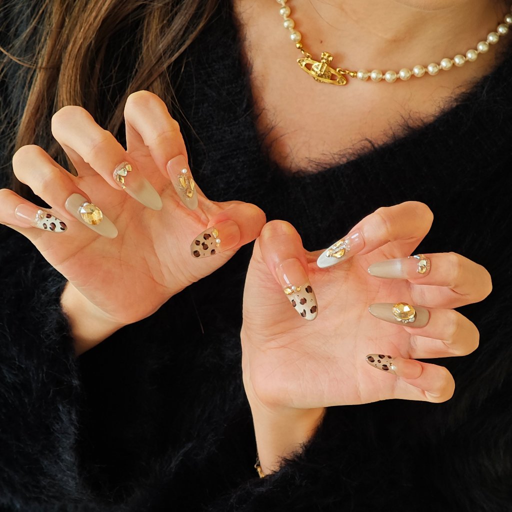 Golden Serengeti Handmade Press On Nails - Arcanus Nails