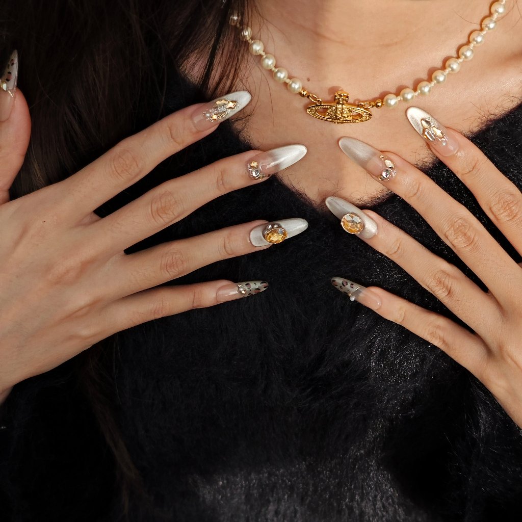 Golden Serengeti Handmade Press On Nails - Arcanus Nails