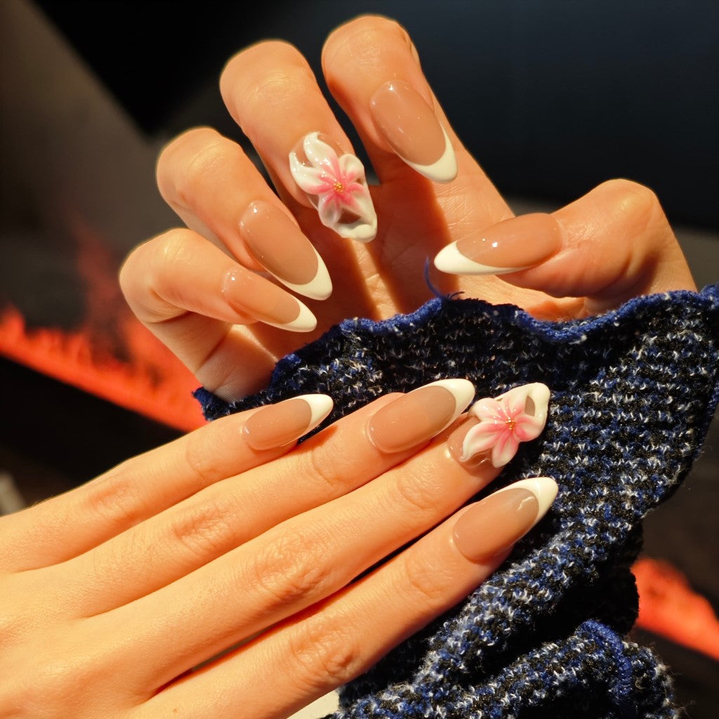 Floral Whisper Elegance Handmade Press On Nails - Arcanus Nails