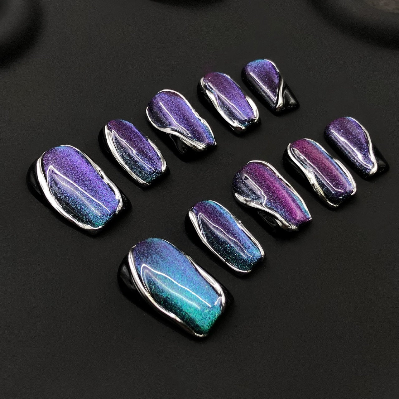 Celestial Ripple Handmade Press On Nails - Arcanus Nails